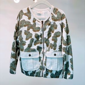 ❤️3/$30 Zara Girls textured Zip front Jacket size 6-7